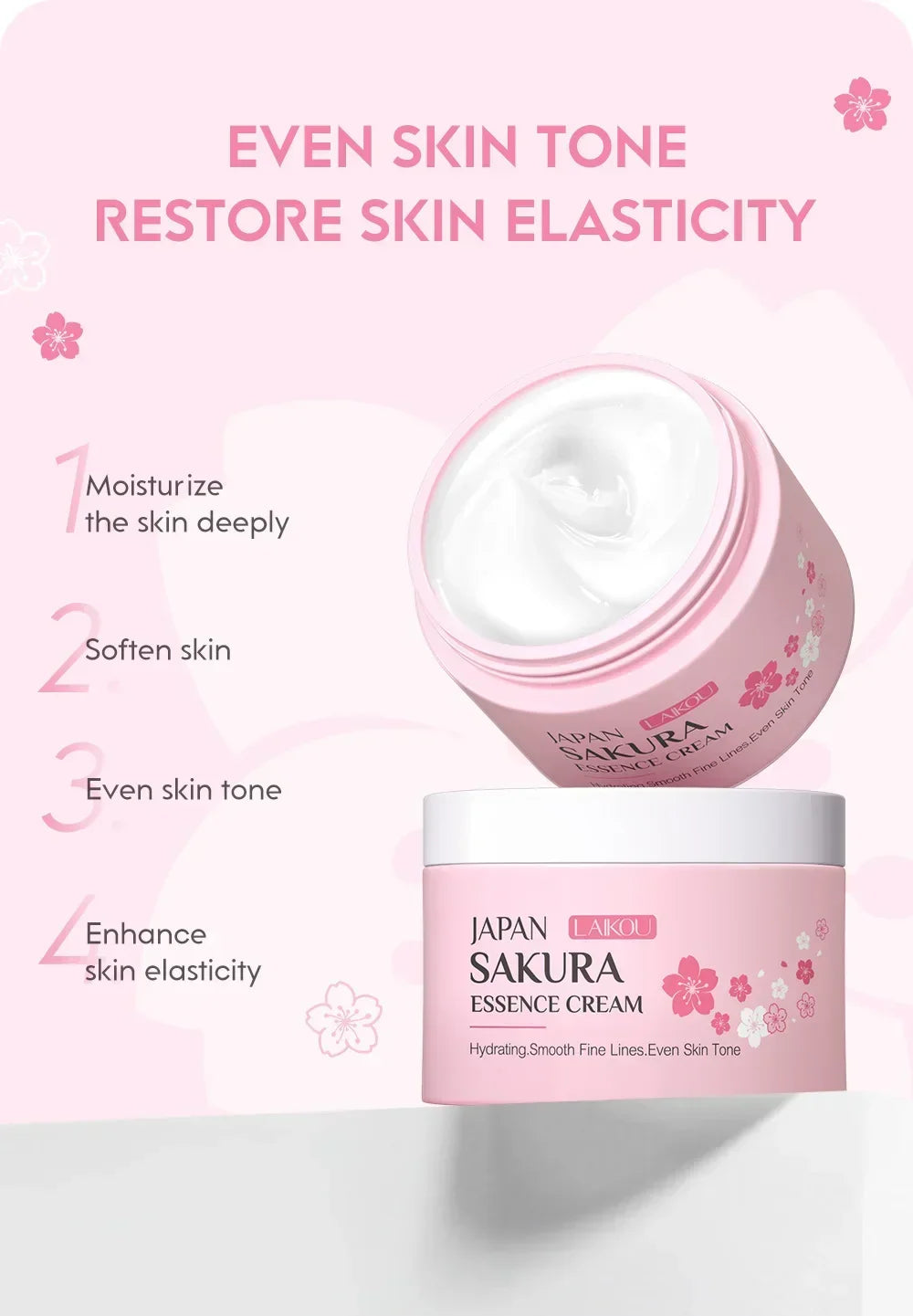 LAIKOU Japan Sakura Face Cream Smoothing Moisturizer Whitening