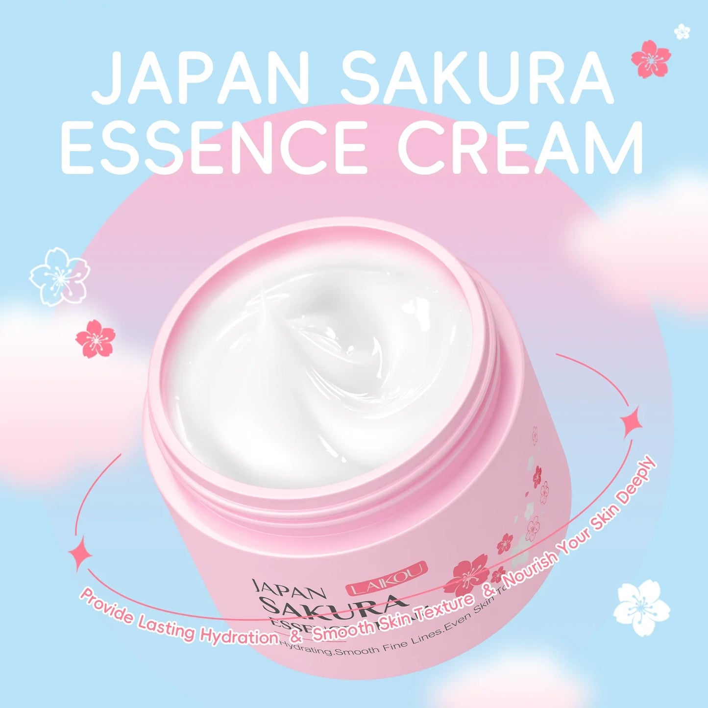 LAIKOU Japan Sakura Face Cream Smoothing Moisturizer Whitening