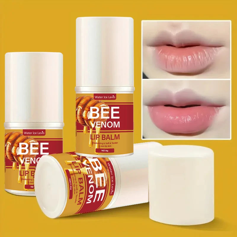 Bee Venom Lip Balm, Hydrating, Translucent and Glossy, Soft and Light, Instantly Hydrating, Smooth and Easy to Absorb, Cares for Lips, Softer and Smooth Skin on Lips, Balanced